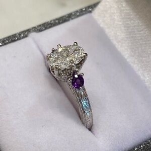 Amethyst and Diamond Ring